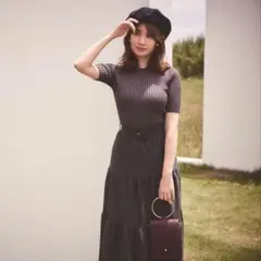 新品タグ付き Rirandture♡ティアードニットアップ チャコールグレー