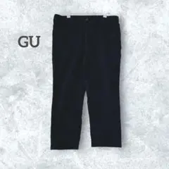 【ジーユー】 チノパンツ 七分丈 バックゴム ウエストひもあり ストレッチ 紺