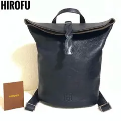 現行品 HIROFU ヒロフ レザーリュック バックパック シボ革 ネイビー