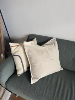 ベージュ コットンクッションカバー 45cm