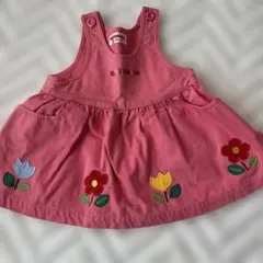 Miki House ピンク花刺繍ワンピース T80-GII