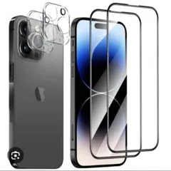iPhone 14 Plus レンズフィルム2枚+黒枠保護フィルム2枚