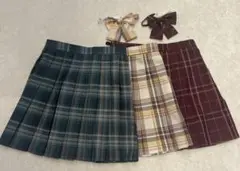 チェック柄プリーツスカート　3点セット　極美品