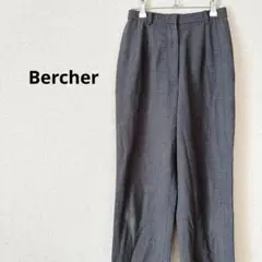 Bercher スラックス　パンツ　グレー　S 無地　日本製　レディース