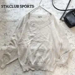 【5TH.CLUB SPORTS】メルローズ ペンタゴンネックニット ゆったり