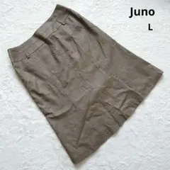 Juno ジュノー ブラウン カジュアル ひざ丈スカート L