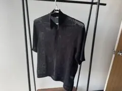 GU メッシュデザイン 半袖シャツ L 黒