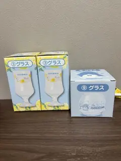 サンリオ当りくじ　シナモロール③グラス×2 タキシードサム⑨グラス×1