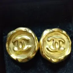 【CHANEL】イヤリング ココマーク 刻印 ヴィンテージ ゴムあり 美品【③】