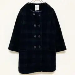 《amherst》アムハースト　ノーカラーコート　タータンチェック　チェック　M
