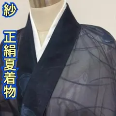 KN4869 紗 小紋 身丈157cm 夏着物 正絹
