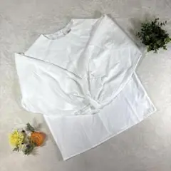 極美品 【サンデイズ】《2XL》 ブラウス パフスリーブ ホワイト 長袖 無地