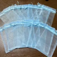 10cm×15cm オーガンジー　水色　ライトブルー