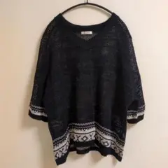 レディース　トップス　メッシュ　ブラック×ホワイト　Ｍサイズ　半袖