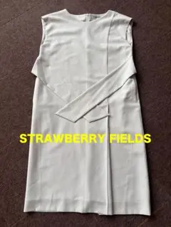 STRAWBERRY-FIELDSリボン付き アイボリーノースリーブ ワンピース
