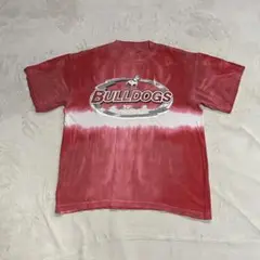 y2k グッドプリント tシャツ ジョージア ブルドッグス 後染め フェード L