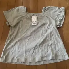 ユニクロ　キッズTシャツ　160 女の子　グリーン　新品未使用タグ付き