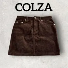 COLZA コーデュロイミニスカート 台形 タイトスカート (S) ブラウン系
