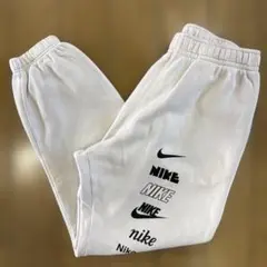 NIKE ナイキ スウェットパンツ プリントロゴ 古着 白 Lサイズ