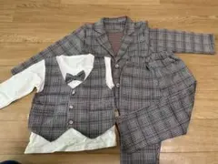 フォーマルスーツ チェック柄　110㎝ XL