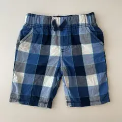 【匿名配送】青チェック ハーフパンツ 100