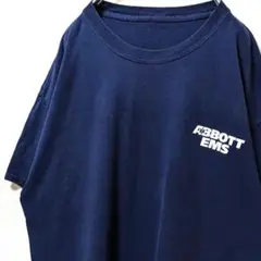 アボットEMS ロゴ Tシャツ ネイビー 紺色 古着