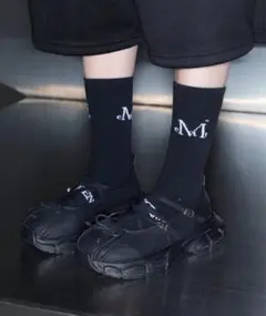 新品 未使用ムセント MUCENT ロゴソックス ブラック