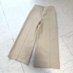 FOXEY フォクシー ワイドパンツ スラックス 38 ベージュ 裾ダブル