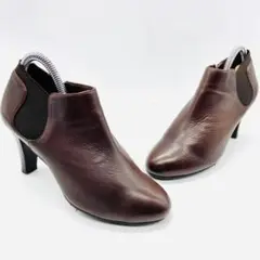 ピッティ pitti サイドゴアブーツ ブラウン 23cm ショート レザー