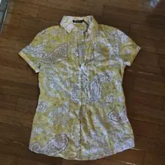 Massimo Dutti ペイズリー柄半袖シャツ 日本M　マッシーモ