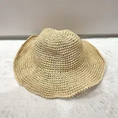 麦わら帽子 ベージュ