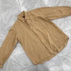 HIP CHIC チェックシャツ ベージュ系 長袖 カジュアル Lサイズ
