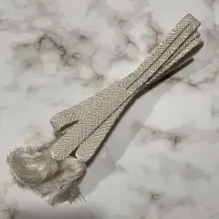 帯締め 白×金