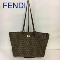 DCZ04 フェンディ ズッキーノ トートバッグ ゴールド金具 ズッカ柄