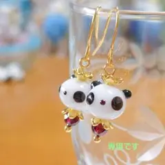 専用です☆パンダさんとガーネットのピアス