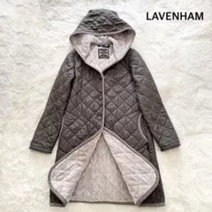 【美品】LAVENHAM キルティングコート ファー フード ロング ボア 36