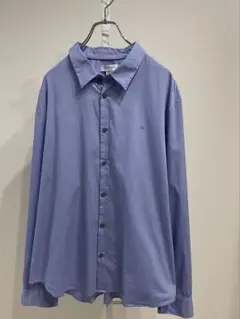 【サイズXXL美品】カルバンクライン　サックスブルー　レギュラーカラー　シャツ