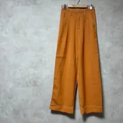 ティティベイト　ストレートパンツ　オレンジ　ステッチ　白　春夏　派手色