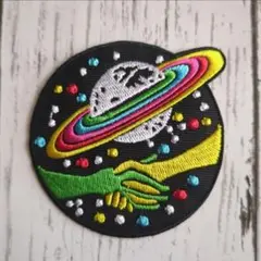 宇宙 惑星 宇宙人(◥◣_◢◤) 平和 アイロンワッペン
