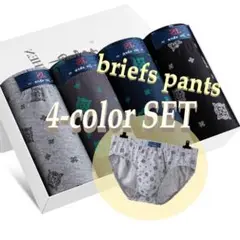 ブリーフ パンツ LL メンズ セット 綿 4枚 ブリーフパンツ 柄 セミビキニ