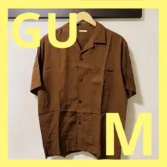 【✨夏定番商品！】GU ブラウン 半袖シャツ オープンカラー Mサイズ