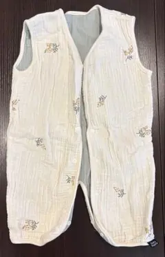 【美品】PUPPAPUPO スリーパー 6重ガーゼ ミモザ×グリーン Sサイズ