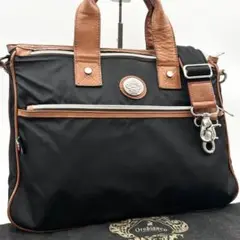 美品✨ オロビアンコ ビジネスバッグ 2way A4可 黒 レザー ナイロン