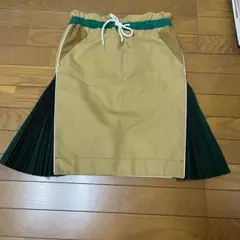 sacai サカイ サイドプリーツ スカート 茶色 美品