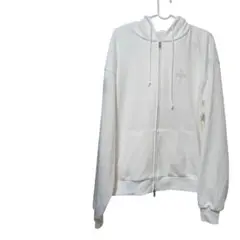 白 パーカー 帽子付き かっこいい スタッズ 十字架 ホワイト 上着