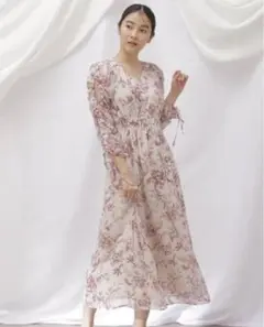 JILLbyJILLSTUARTビッグフラワーシャーリングワンピース