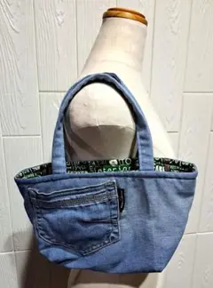 ハンドメイド　デニムハンドバック