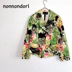ノンノンドール 希少デザイン 総柄ジャケット 派手可愛い レース M
