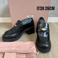 【大人気・正規品★】MIU MIU ペニー レザー ローファー 7.5cmヒール