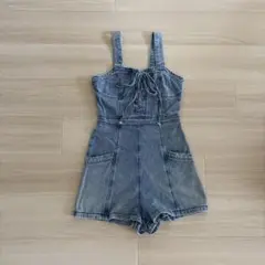 CRYX デニムロンパース ショートパンツ